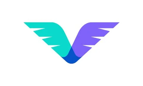 Vector design of wings. Suitable as a logo that represents freedom, courage a Illustrazione stock