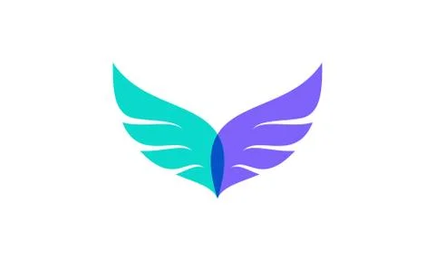 Vector design of wings. Suitable as a logo that represents freedom, courage a Stock Illustration