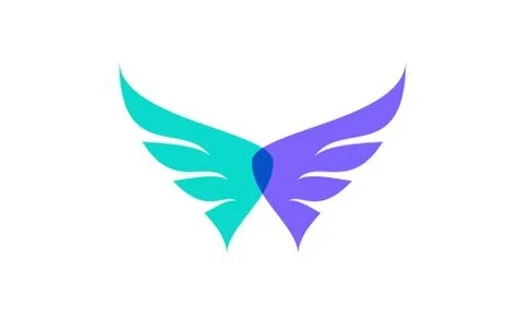 Vector design of wings. Suitable as a logo that represents freedom, courage a Stock Illustration