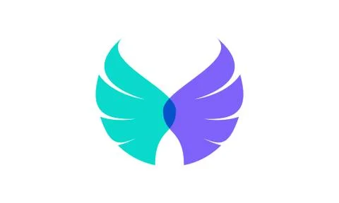 Vector design of wings. Suitable as a logo that represents freedom, courage a Stock Illustration