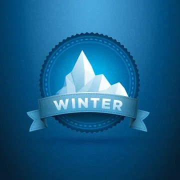 Vector design of winter badge 스톡 일러스트