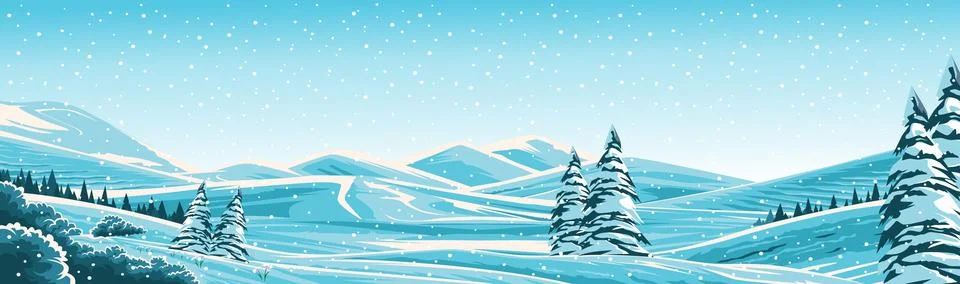 Vector design winter landscape Stock Illustration