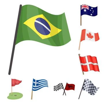 Vector design of world and flag symbol. Set of world and ribbon stock vector Stock Illustration