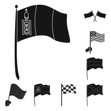 Vector design of world and flag icon. Collection of world and ribbon stock Stock Illustration