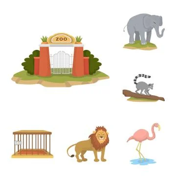 Vector design of zoo and park logo. Collection of zoo and animal stock vector Illustrazione stock