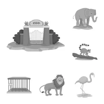 Vector design of zoo and park symbol. Collection of zoo and animal stock symbol Illustrazione stock