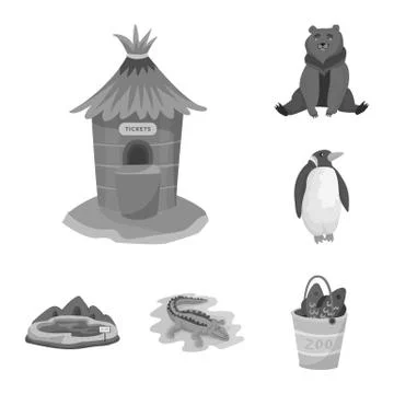 Vector design of zoo and park symbol. Set of zoo and animal stock symbol for web Stock-Illustration