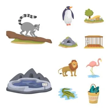 Vector design of zoo and park logo. Set of zoo and animal stock vector Illustrazione stock