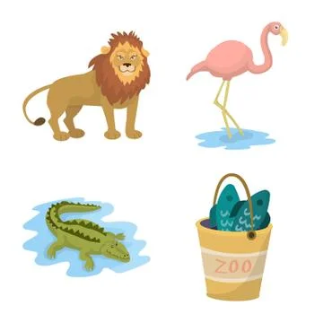 Vector design of zoo and park sign. Collection of zoo and animal vector icon for Stock-Illustration