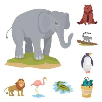 Vector design of zoo and park logo. Collection of zoo and animal stock vector Illustrazione stock
