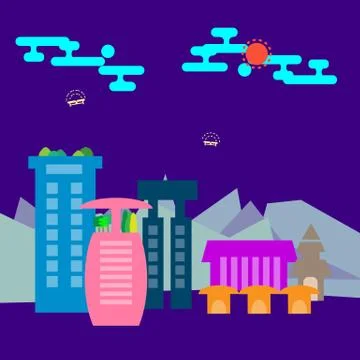 Vector designed city landscape Stock Illustration