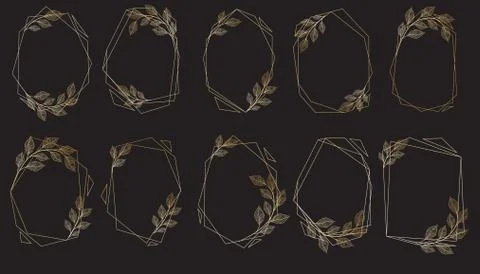 Vector designer elements set collection of greeng leaves herbs Stock Illustration