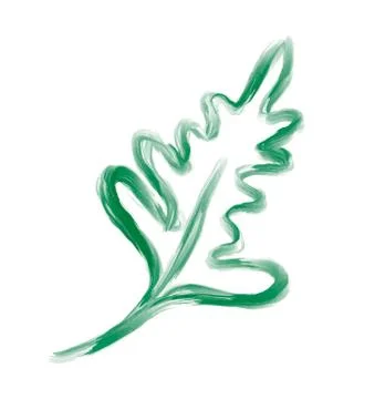 Vector designer leaf element on white background. Green forest art foliage Illustrazione stock