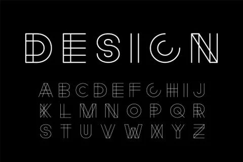 Vector designer modern font - minimalistic creative design. Trendy English Stock Illustration