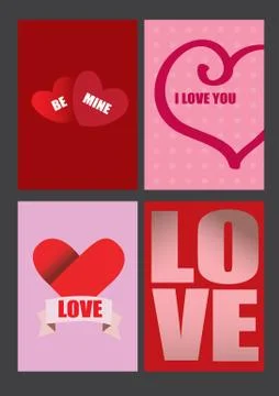 Vector Designs for Valentines Day Greeting Cards and Posters Stock Illustration