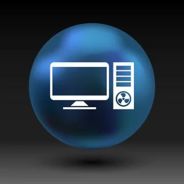 Vector Desktop Computer Icon pc symbol laptop Stock Illustration