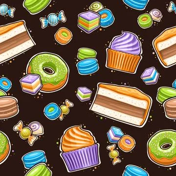 Vector Dessert Seamless Pattern イラスト素材