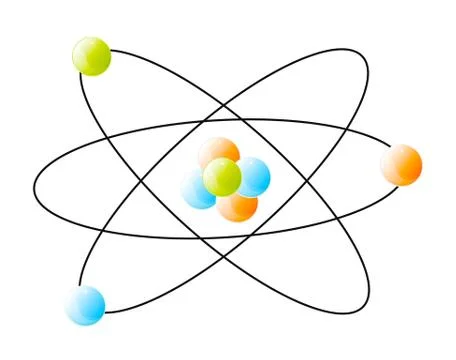 Vector detail of atom isolated over white background Stock Illustration
