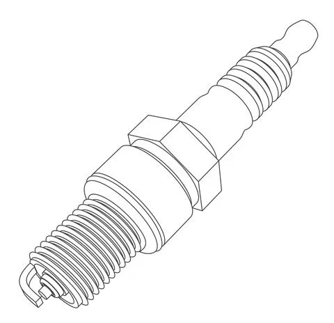 Vector detailed car spark plug Stock Illustration
