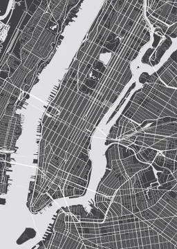 Vector detailed map New York Stock Illustration