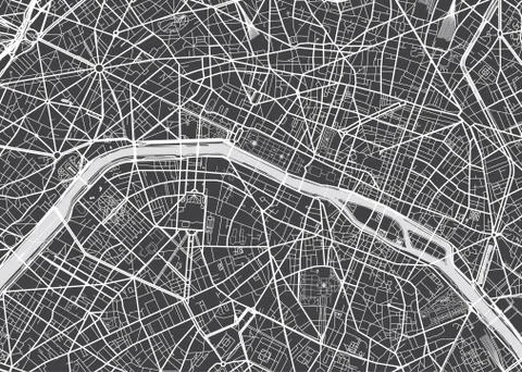 Vector detailed map Paris Stock Illustration