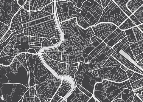 Vector detailed map Rome Illustrazione stock
