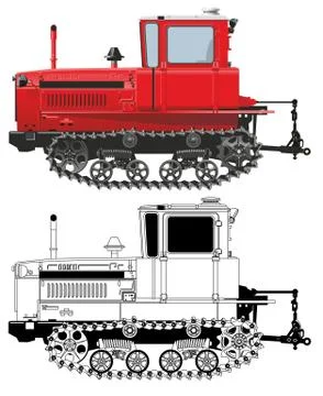 Vector Detailed Tractor Illustrazione stock