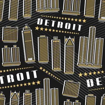 Vector Detroit Seamless Pattern Stock Illustration