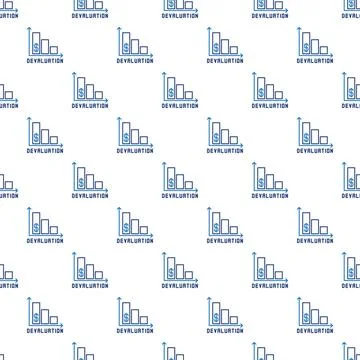 Vector Devaluation Declining Bar Graph concept seamless pattern Stock Illustration
