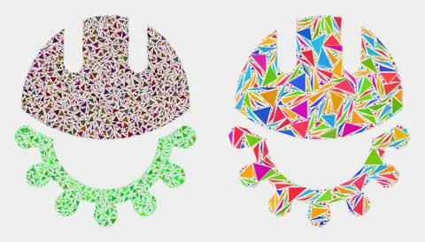Vector Development Helmet Mosaic Icon of Triangle Elements Illustrazione stock