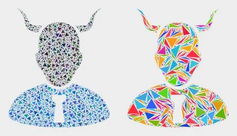 Vector Devil Mosaic Icon of Triangles Stock Illustration