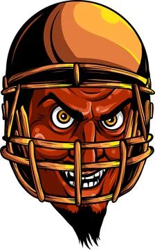 Vector devil or satan American football sports mascot cartoon character Stock Illustration