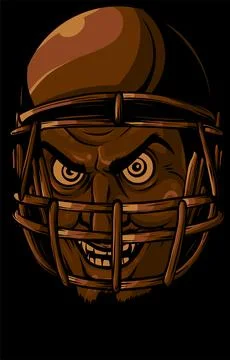 Vector devil or satan American football sports mascot on black background Stock Illustration