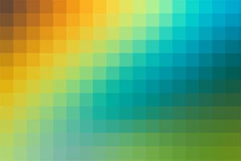 Vector diagonal background of orange and blue and green colors squares.. Stock Illustration