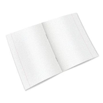 Vector diagonal opened realistic school copybook Stock Illustration