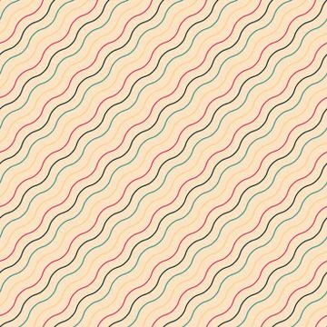 Vector diagonal seamless wavy pattern - retro minimalistic design. Abstract Stock Illustration