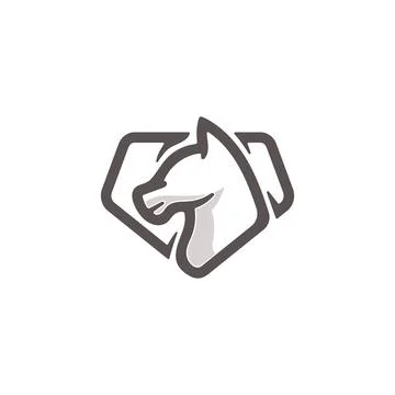 Vector diamond horse logo template Stock Illustration