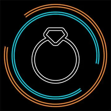 Vector diamond Ring - wedding or engagement illustration, diamond ring symbol Stock Illustration