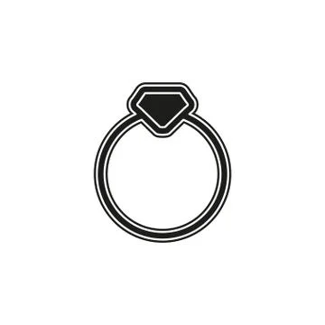 Vector diamond Ring - wedding or engagement illustration, diamond ring symbol Stock Illustration