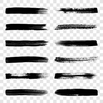 Vector different art brush strokes Stock Illustration