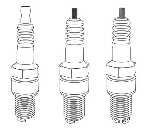 Vector different car spark plug set Stock Illustration