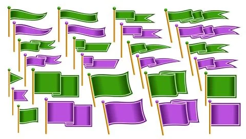Vector Different Flag Set Stock Illustration
