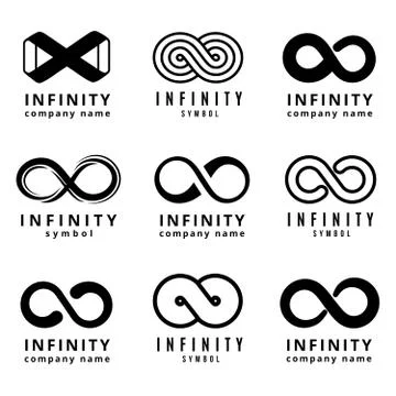 Vector different infinity logos set Stockillustratie