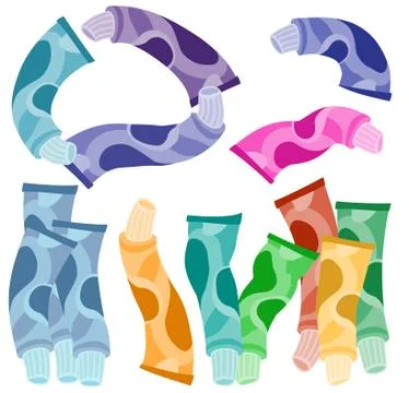 Vector different paint tubes Stock Illustration