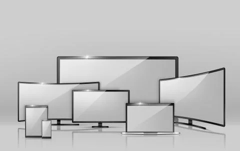 Vector different screens - notebook, smartphone, TV. Stock-Illustration
