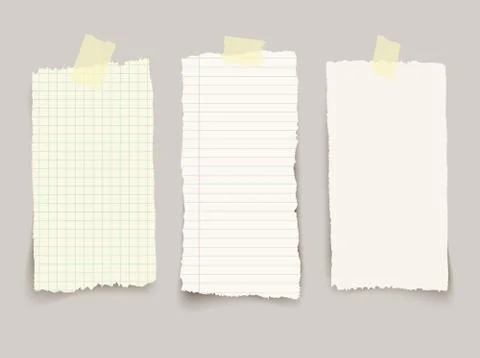Vector different torn note papers with adhesive tape. - Illustration Stock Illustration
