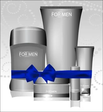 Vector different types of cosmetics for men Stock Illustration