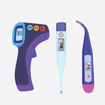 Vector different types of thermometers Stock Illustration
