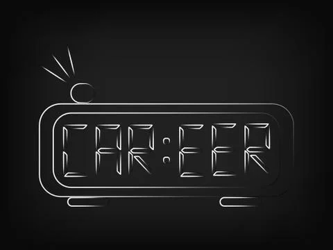 Vector digital alarm clock with text Career イラスト素材