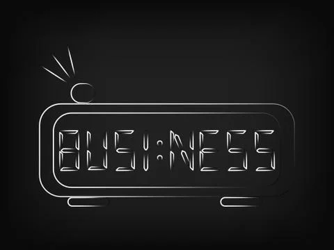 Vector digital alarm clock with text Business イラスト素材
